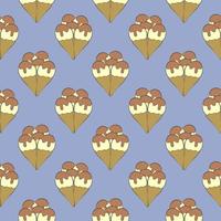 Delicious ice cream , seamless pattern on a purple background. vector