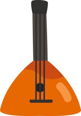 Brown balalaika, illustration, vector, on a white background.
