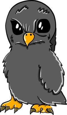 Angry bird, illustration, vector on white background