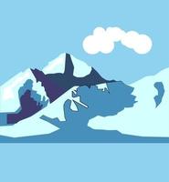 Mountain, illustration, vector on white background.