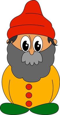 Man wearing a red hat, illustration, vector on white background.