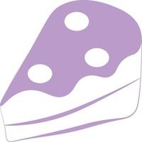 Purple slice of cake, icon illustration, vector on white background