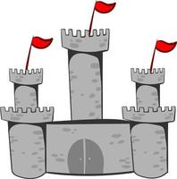 Gray castle, illustration, vector on white background