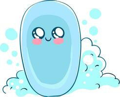 Cute blue soap, illustration, vector on white background