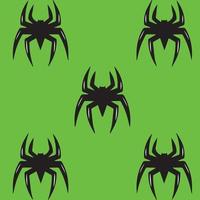 Spider design made on a green background with black lines on it vector