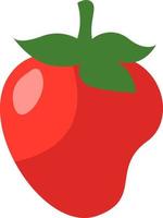 Red strawberry, illustration, vector on a white background.