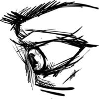 Eye drawing, illustration, vector on white background.