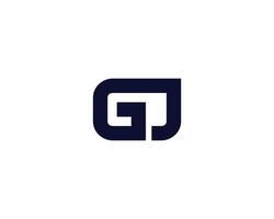 GJ JG logo design vector template