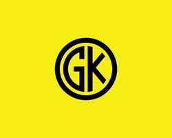 plantilla de vector de diseño de logotipo gk kg