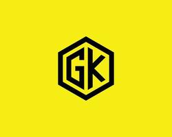 plantilla de vector de diseño de logotipo gk kg