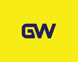 plantilla de vector de diseño de logotipo gw wg
