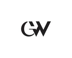 plantilla de vector de diseño de logotipo gw wg