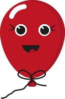 Joyful red balloon, illustration, vector on a white background.