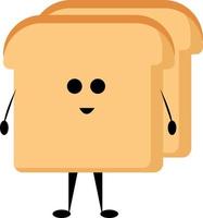 Cute toast, illustration, vector on white background.