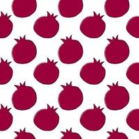 Pomegranate pattern, illustration, vector on white background.