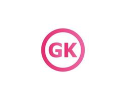 plantilla de vector de diseño de logotipo gk kg