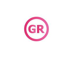 GR RG Logo design vector template