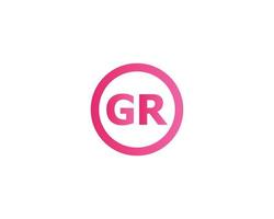 GR RG Logo design vector template