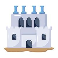 An editable flat icon of royal palace vector