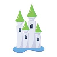 An editable flat icon of royal palace vector