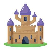 An editable flat icon of royal palace vector