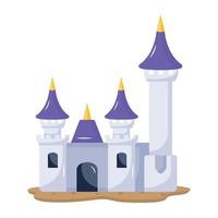 An editable flat icon of royal palace vector