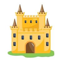 An editable flat icon of royal palace vector