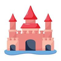 An editable flat icon of royal palace vector