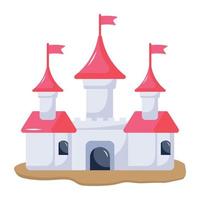 An editable flat icon of royal palace vector