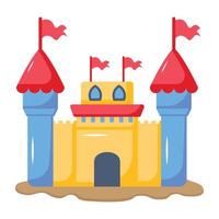 An editable flat icon of royal palace vector