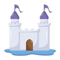 An editable flat icon of royal palace vector