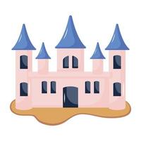 An editable flat icon of royal palace vector