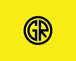 plantilla de vector de diseño de logotipo gr rg