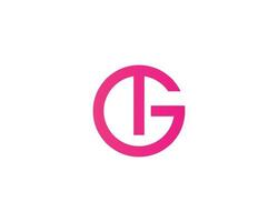 GT TG logo design vector template