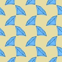 Blue diamond , seamless pattern on a beige background. vector