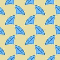 Blue diamond , seamless pattern on a beige background. vector