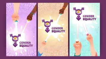 Gender equality, male and female equal symbol vector