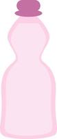 Pink glass bottle, illustration, vector, on a white background. vector