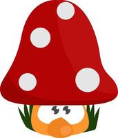 Forbidden mushroom , illustration, vector on white background