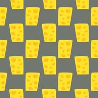Cheese with holes,seamless pattern on brown background. vector