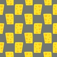 Cheese with holes,seamless pattern on brown background. vector