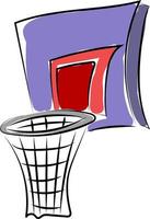 Basketball net drawing, illustration, vector on white background.