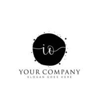 Initial IO beauty monogram and elegant logo design, handwriting logo of initial signature, wedding, fashion, floral and botanical with creative template. vector