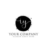 Initial IY beauty monogram and elegant logo design, handwriting logo of initial signature, wedding, fashion, floral and botanical with creative template. vector