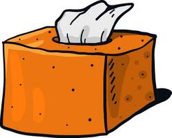 Orange napkin box, illustration, vector on a white background.