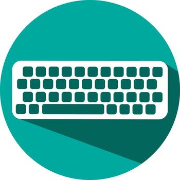 White computer keyboard, illustration, vector on a white background.