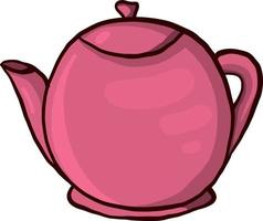 Pink teapot , illustration, vector on white background