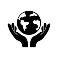 Hand hold globe icon vector