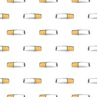 Burned out cigarette , seamless pattern on a white background. vector