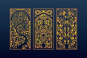 Abstract Geometric islamic Background Decorative Arabic Ornament Cnc Cut Laser Pattern vector